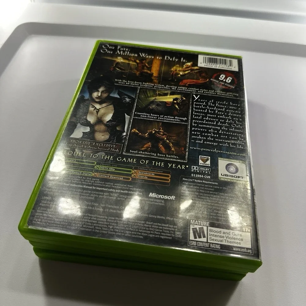 Microsoft Xbox Prince of Persia Warrior Within Gladiator Namco Museum Game Lot